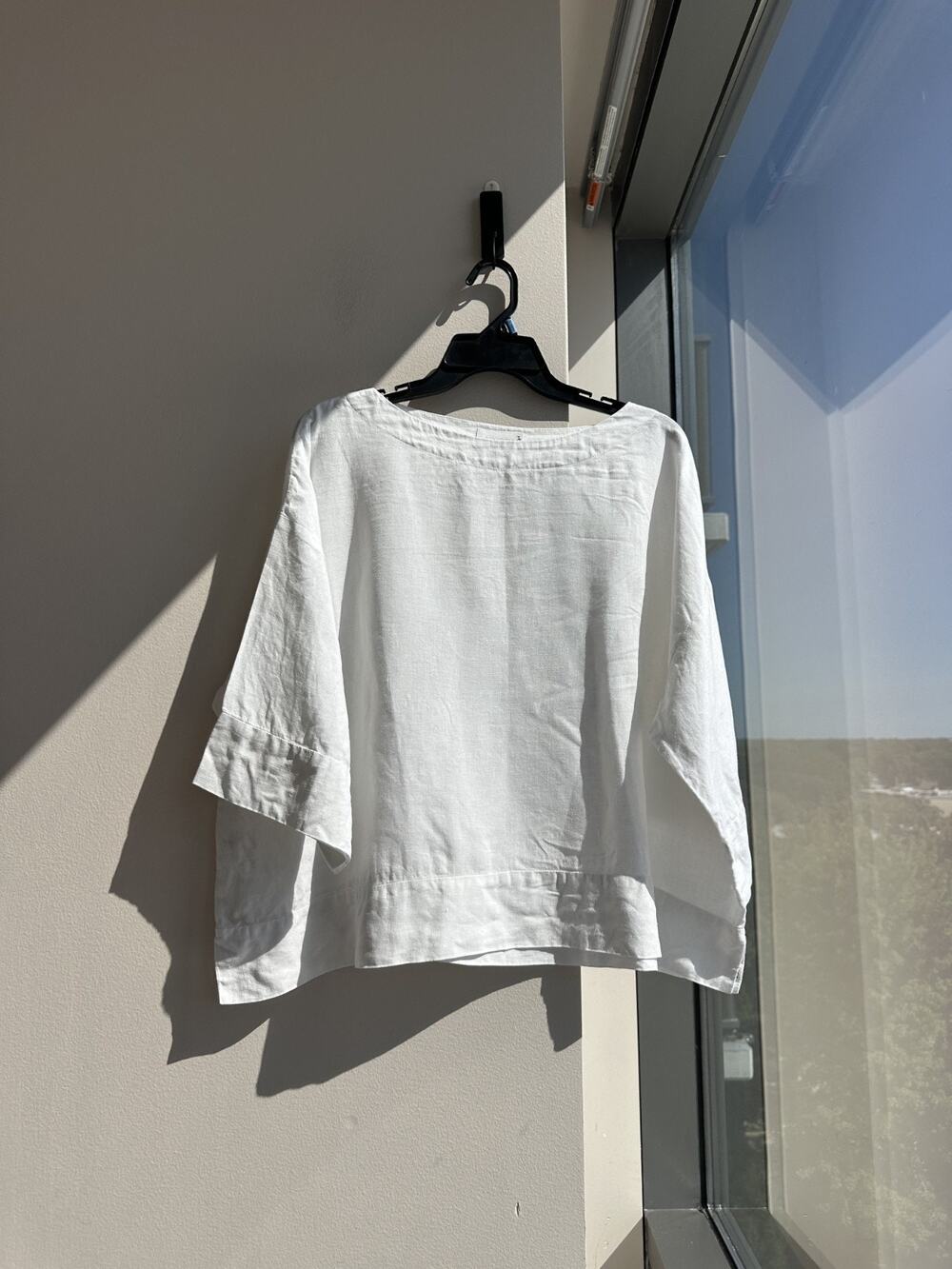 Eskander White Handkerchief Linen Boat Neck Blouse Elegant Minimalist Sz 1